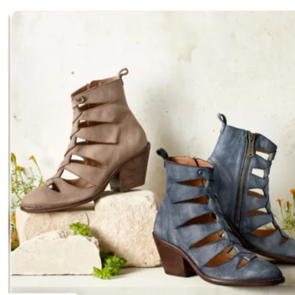Veracruz Sundace Triga Boots 39 / 9 9.5 Taupe Distressed Leather Boho Cowgirl - Picture 12 of 12